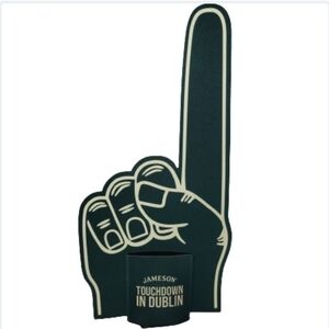 NWOT Jameson Touchdown In Dublin Foam Finger with Koozie
